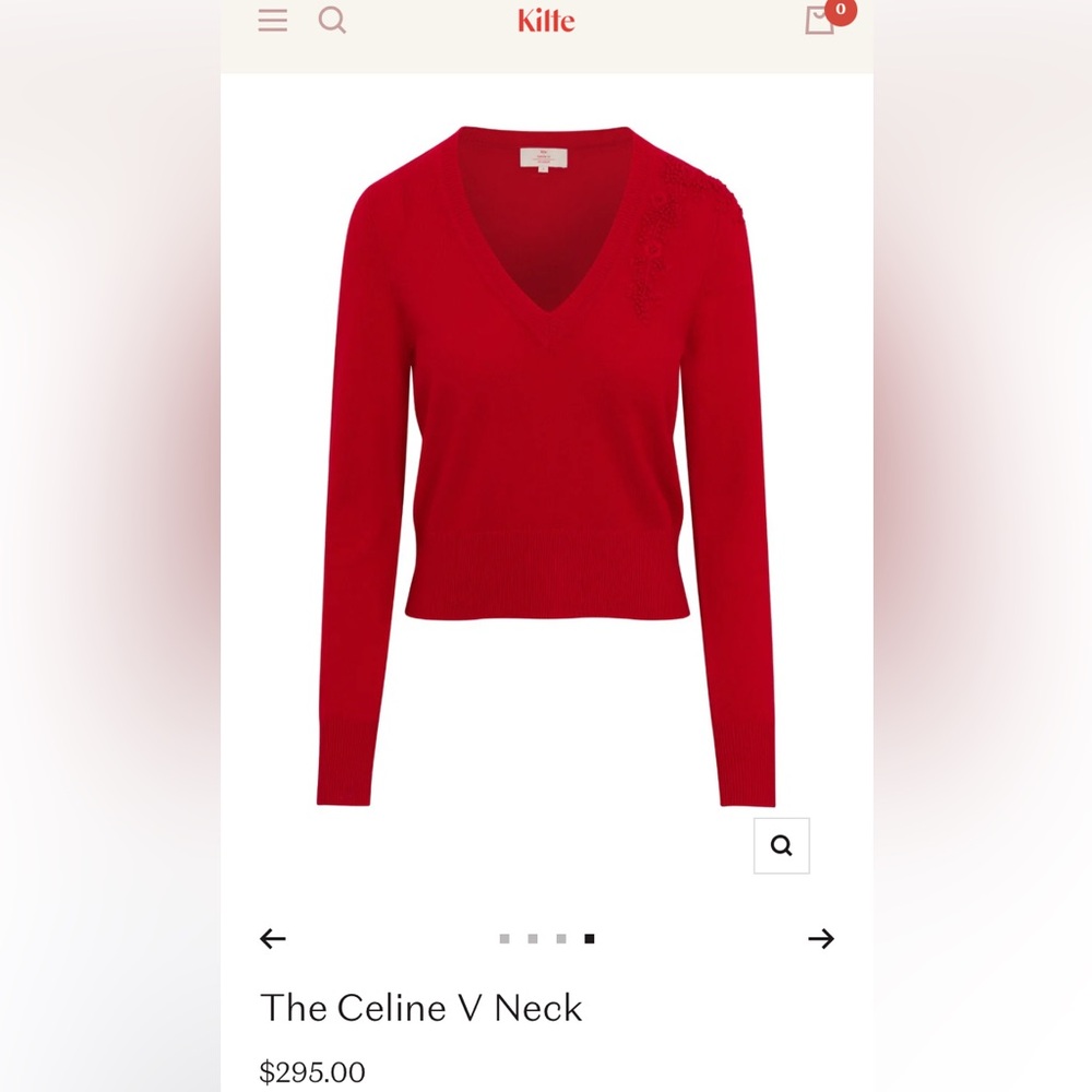 Kilte The Celine V Neck Cashmere Sweater NWT XS - Picture 7 of 8